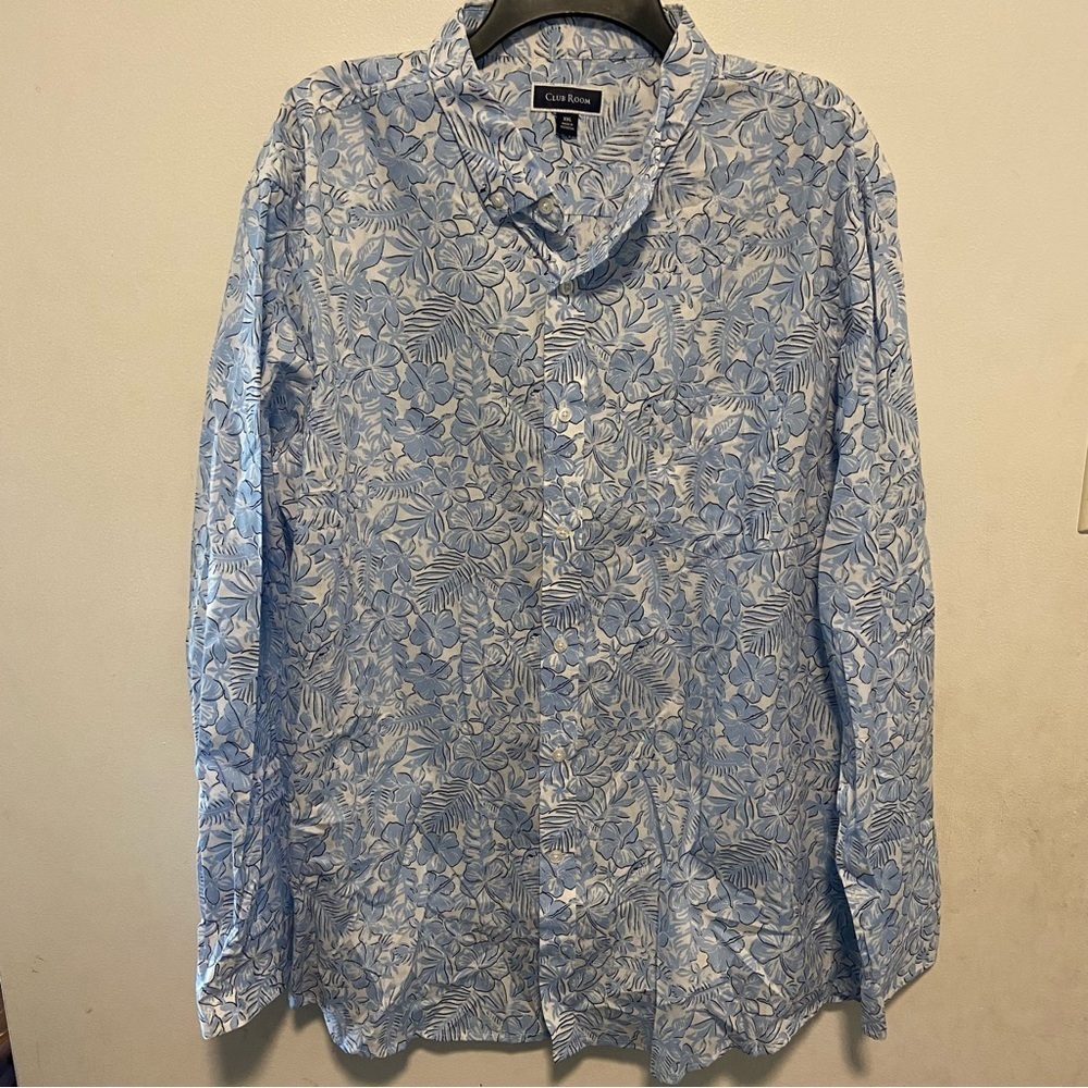 Club Room Men’s Button Down Casual Shirt Size XXL Coastal Beach Country Club